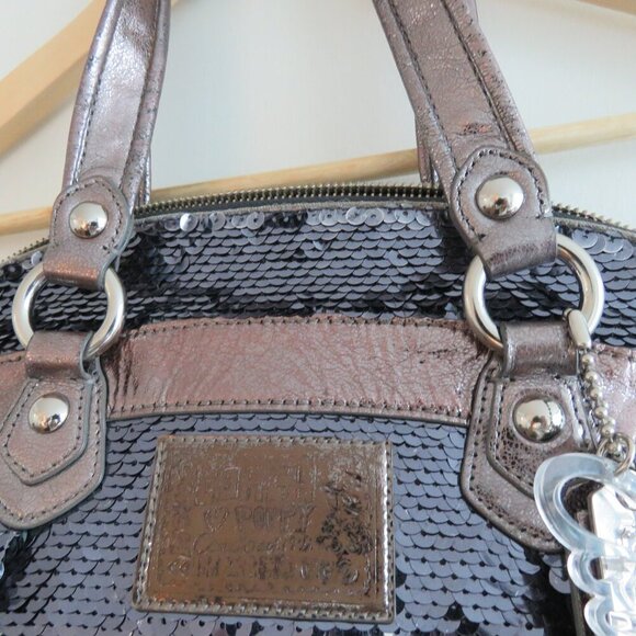 COACH Limited Edition Poppy Spotlight Sequin Metallic Top Handle Crossbody Bag - Picture 7 of 16